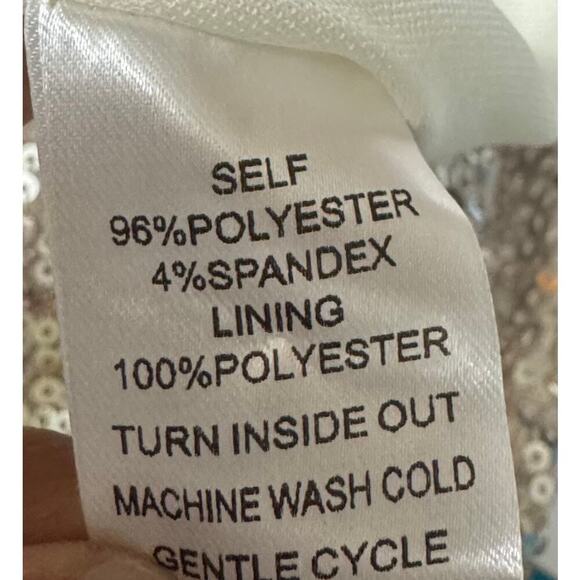 Hailey & Co Silver Sequin One-Shoulder Cocktail Dress | Small - Picture 6 of 7